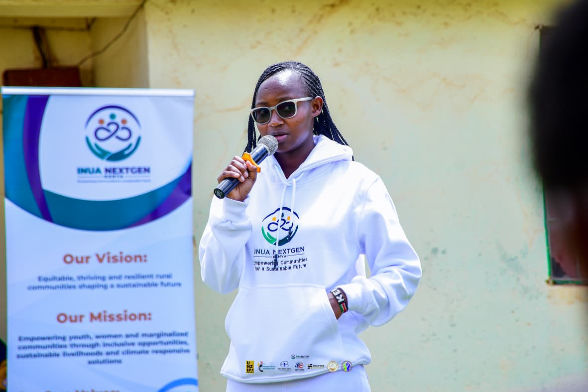 Inua NextGen Kenya CEO addressing partners and young people at International Youth Day 2026